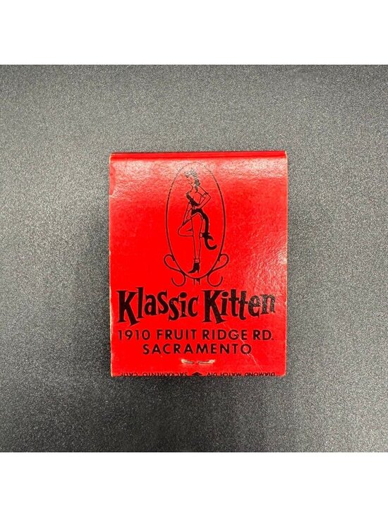 Diamond Match Div Other - Vintage Matchbook Cover Klassic Kitten Sacramento Go Go Girls Advertising Pinup